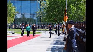 الاستقبال الرسمي لرئيس مجلس الوزراء السيد عادل عبد المهدي من قبل المستشارة الالمانية انجيلا ميركل.