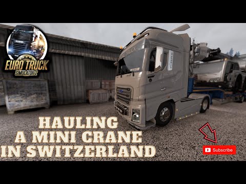 Euro Truck Simulator 2 | Hauling a Mini Crane in Switzerland! (PRO MODS 2.51 + WINTER WEATHER MOD!)