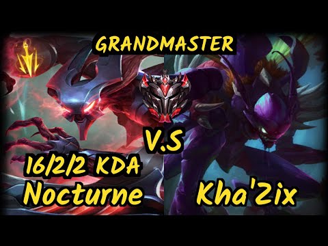 ESG Agurin (NOCTURNE) vs KHA'ZIX - 16/2/2 KDA JUNGLE GAMEPLAY - EUW Ranked GRANDMASTER v9.6