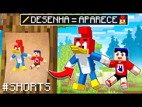 TUDO QUE EU DESENHAR DO PICA PAU APARECE no MINECRAFT! #shorts