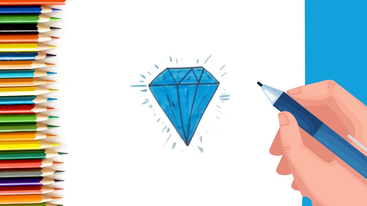 HOW TO DRAW A DIAMOND STEP BY STEP : EASY DRAWING TUTORIAL