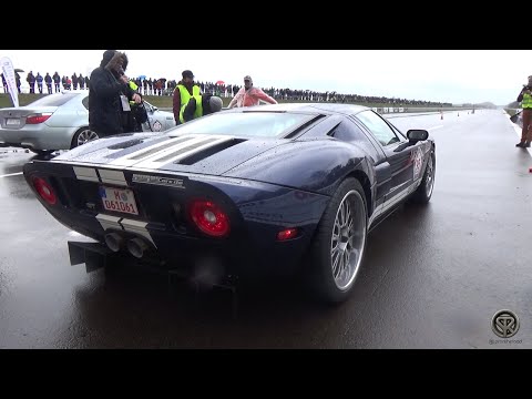 1000HP FORD GT GOING CRAZY ON WET TRACK!