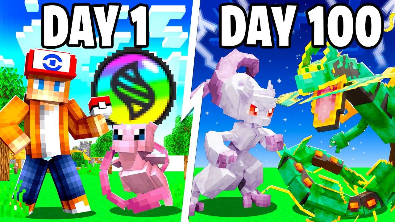 I Spent 100 Days as a MEGA TRAINER in Pokémon Minecraft Against my Rival! (Duos Cobblemon)