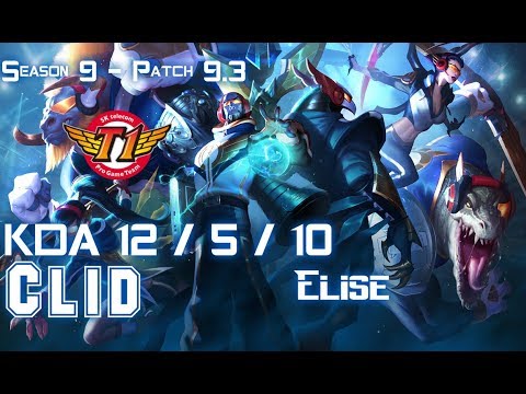 SKT Clid ELISE vs LEE SIN Jungle - Patch 9.3 KR Ranked