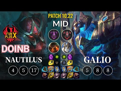 FPX Doinb Nautilus vs Galio Mid - KR Patch 10.22
