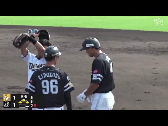 【ファーム】同点タイムリー!! ホークス・笹川吉康 ファースト強襲の内野安打で試合を振り出しに!! 2025年8月24日 オリックス・バファローズ 対 福岡ソフトバンクホークス