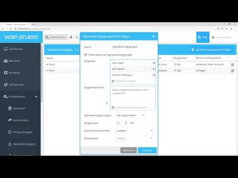 Cloud-Telefonanlage - Signalisierungsgruppen einrichten
