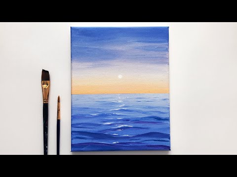 Ocean Sunset | Acrylic Painting Easy Step by Step