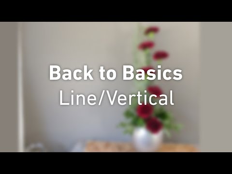 How to make a simple basic Line/Vertical Arrangement - Beginners flower arrangement