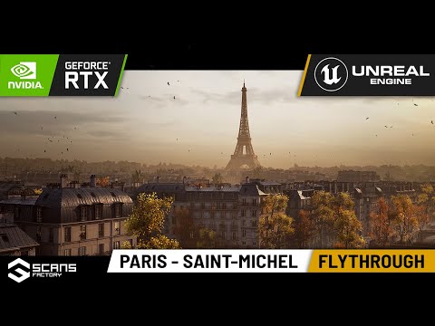 Paris - Fontaine Saint-Michel - Unreal Engine 5 | 4K Flythrough