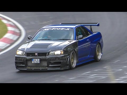 Forged Carbon Nissan R34 GTR Tracktool on the Nurburgring Nordschleife
