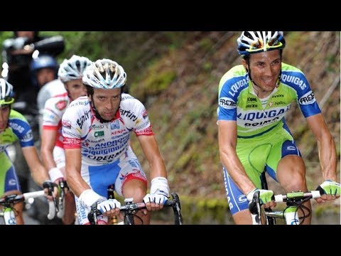 Giro d'Italia 2010 - stage 19 (Mortirolo) - Basso, Scarponi, and Nibali attack on this epic climb