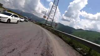 preview picture of video 'Georgia. Jvari Pass 2395 m. Georgian Military Road. Road bike downhill'