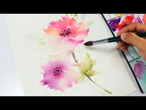 [LVL3] Watercolor flower painting wet into wet