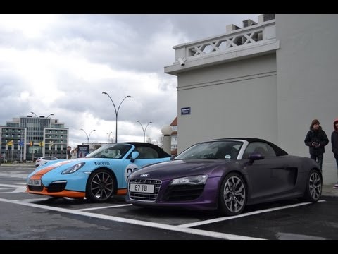Shmee150 Arriving In Knokke-Heist, R8 V10 Spyder And Gulf Boxster S!