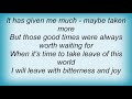 Sentenced - With Bitterness And Joy Lyrics