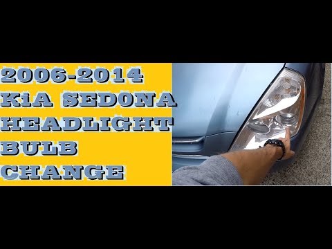 How to change replace Headlight bulbs in 2006-2014 Kia Sedona / Carnival aka Hyundai Entourage