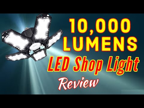 Super Bright LED Garage Shop Light 10,000 Lumens Deformable Shop Lights - Easy Installation