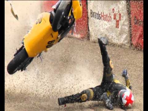 Chris Green Crash Wipeout  at Brands Hatch GP Circuit during BMCRC - MRO Championships 22 May 2011