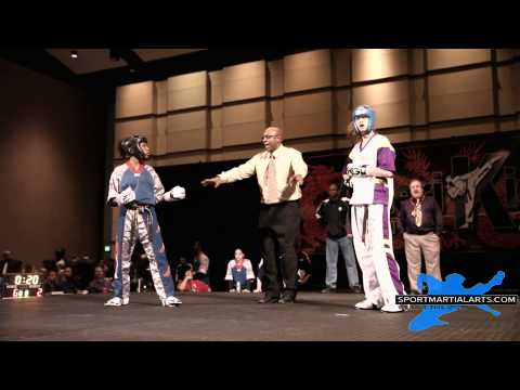 Morgan Plowden vs Raelynn Perkins - Women's Sparring Finals - Amerikick Internationals 2014