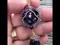 Amethyst Necklace Lab Created Sapphires Sterling Silver