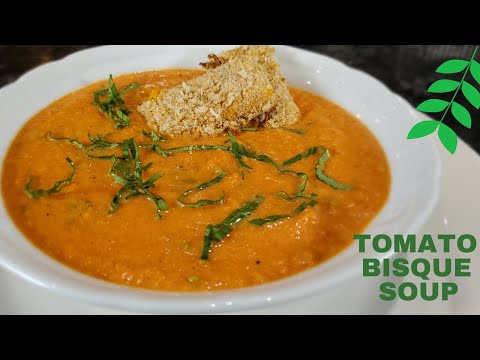 Tomato Bisque Soup | With Air Fryer Grilled Cheese Sticks