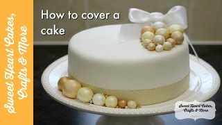 Cover a cake with Marzipan & Fondant - How to decorate a fruit cake tutorial