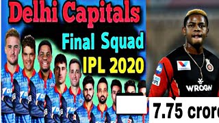 Delhi capital team squad / DC final team list 2020 / IPL auction team list