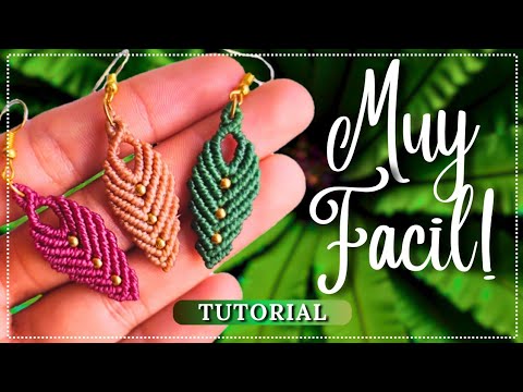 AROS Punta de Flecha 💘 Como hacer ARETES EN MACRAME | Pendientes Tejidos en Hilo