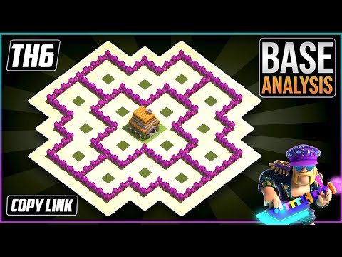 BEST Ultimate Town Hall 6 Trophy/Hybrid Base Layout 2023 !! COC Town Hall 6 Hybrid Base Design