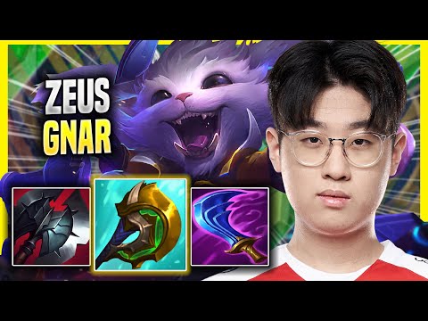 ZEUS DESTROYING WITH GNAR! - T1 Zeus Plays Gnar TOP vs Renekton! | Season 2022