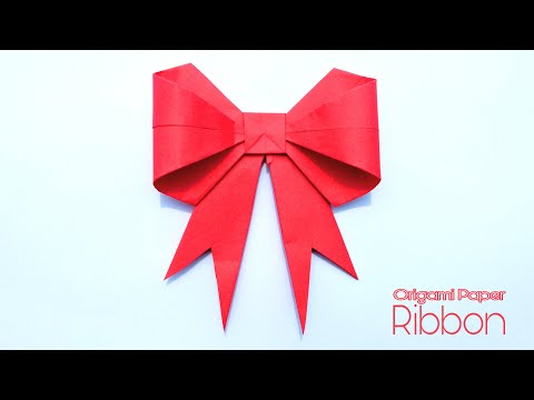 How to fold a Paper Bow Ribbon? | Origami Easy Paper Bow | Paper kawaii