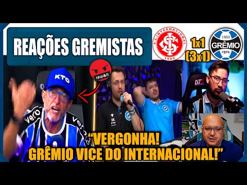 REAÇÕES GREMISTAS - INTERNACIONAL 1x1 GRÊMIO - VICE DO GAUCHÃO - VAMOS RIR DO GRÊMIO!