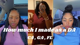 How much should you make as a dental assistant CA vs GA vs FL