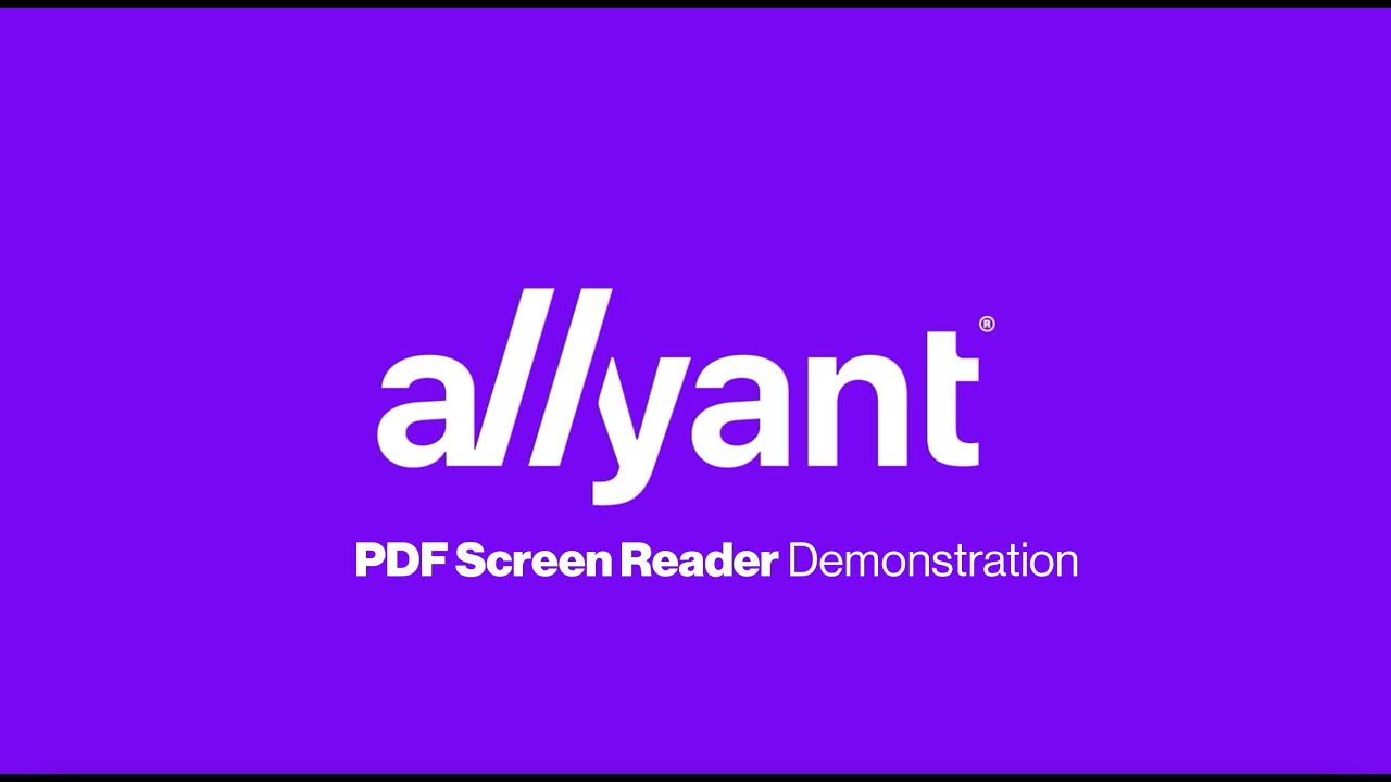 Allyant | PDF Accessibility Screen Reader Demonstration