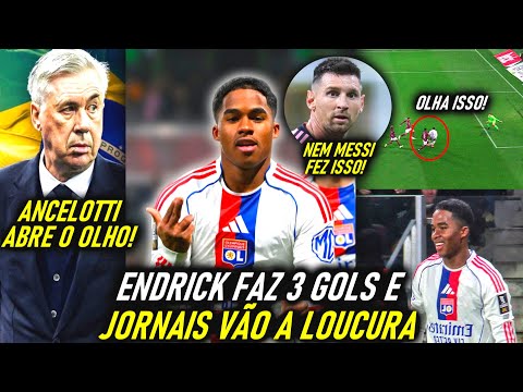 ENDRICK MARCA 3 GOLS e OLHA a REAÇÃO do MUNDO do FUTEBOL!  - SUPEROU O MESSI!