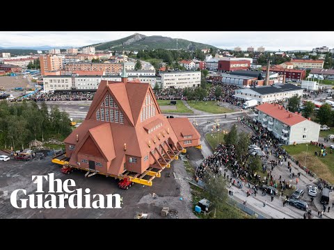 Sweden's landmark Kiruna church crawls towards new location