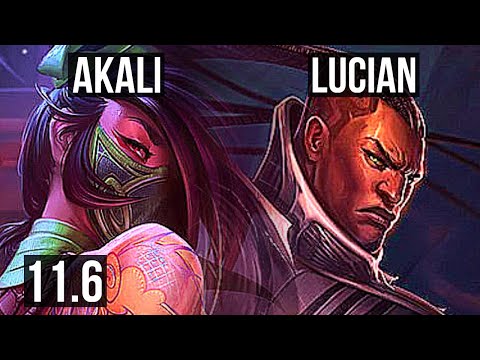 AKALI vs LUCIAN (MID) | 70% winrate, 6/1/5 | NA Master | v11.6