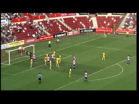 Gol de Iván Hernández (1-1) en el Sporting de Gijón - AD Alcorcón Jornada 6