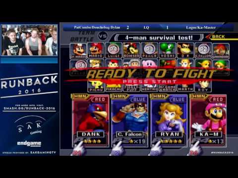 Runback Doubles Losers Quarters - PF|PatCombo/PF|DouchebagDylan (Blue) vs Logos/Ka-Master (Red)