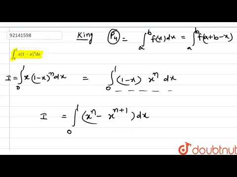 `int_(0)^(1)x(1-x)^(n)dx`