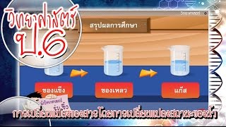 สื่อการเรียนการสอน การเปลี่ยนแปลงของสารโดยการเปลี่ยนแปลงสถานะของน้ำ ป.6 วิทยาศาสตร์