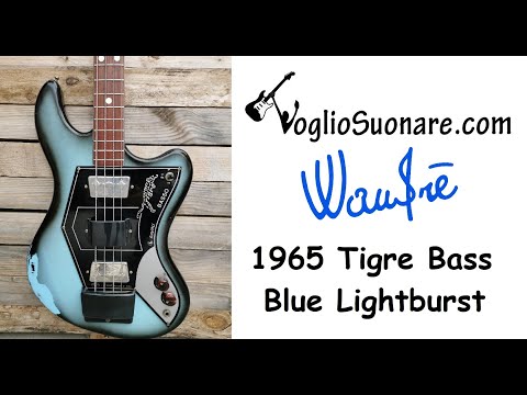 1965 Wandré Davoli Tigre 4-String Basso Light Blue With Hard Case image 18