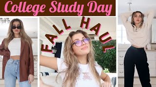 COLLEGE STUDY DAY & STYLE HAUL | Amelie Zilber