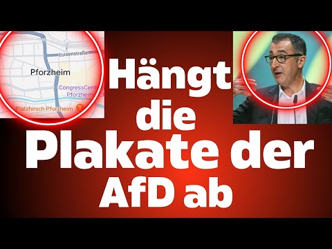 In Pforzheim brennt die Hütte! Sie reißen AfD Plakate ab!