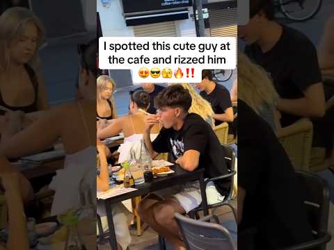 Omg he noticed me😳🫣#rizzgod #rizz #trending #prank #flirting #airdrop #cafe #cute #cuteguys #spot