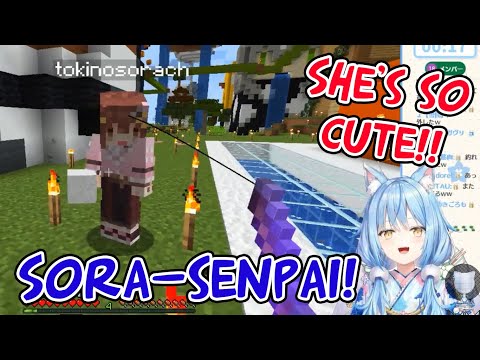 Lamy Encountered Sora-senpai in Minecraft...【Hololive/Eng Sub】