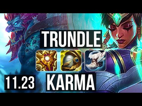 TRUNDLE & Vayne vs KARMA & Jhin (SUP) | 2.0M mastery, 400+ games, 0/5/28 | NA Master | 11.23