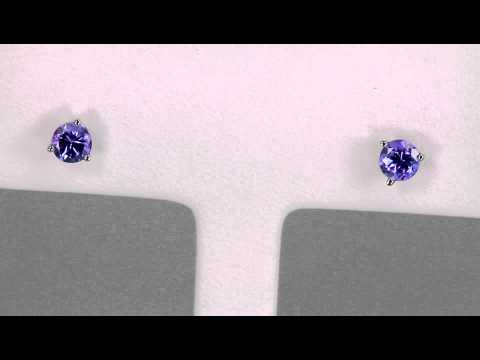 Tanzanite Earrings .51 Carat Blue Violet Vivid Color