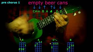 empty beer cans jon pardi ukulele chords